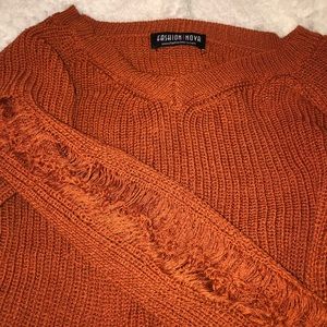 Fashion Nova distressed sweater